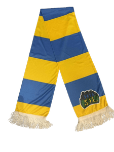 Hovedbilde Storhamar SILKEskjerf 2025 Striper gult og bl&aring;tt 